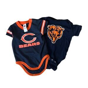 NFL Chicago Bears football Set of two unisex one pieces size 3-6 months
